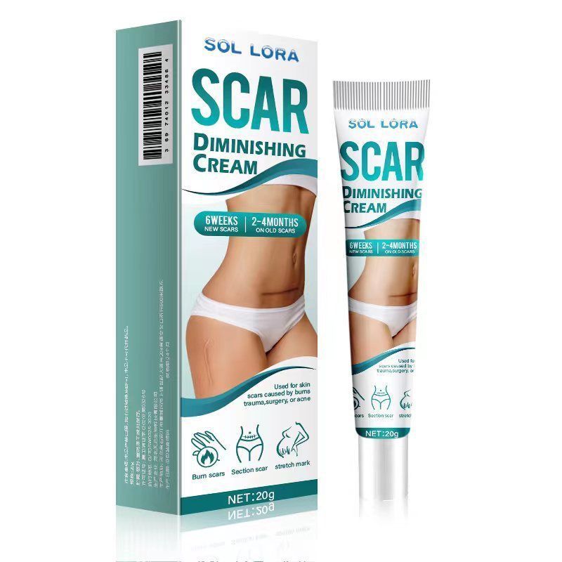 SOL LORA Scar Diminishing Cream - Herbal Formula for Surgical Scars, C-Section Scars, Acne Marks & Postpartum Stretch Marks