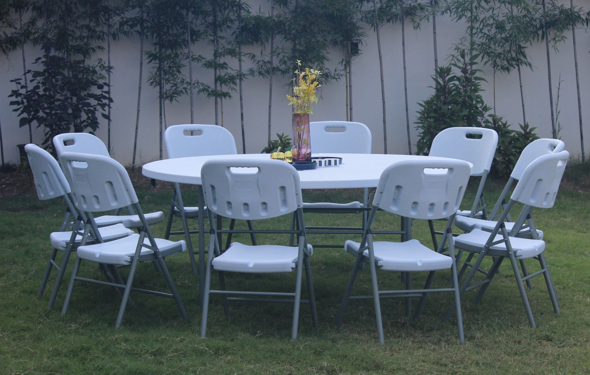 5ft White Round Folding Garden Table #HP-152YZ