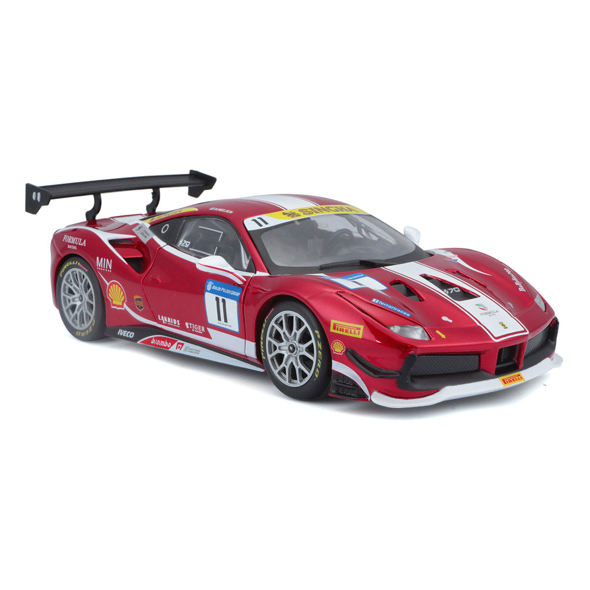 Bburago Racing F1 2017 Ferrari 488 Challenge Die-cast Metal Kit (1:24, 34 Parts, Orange/Black), 14+ years