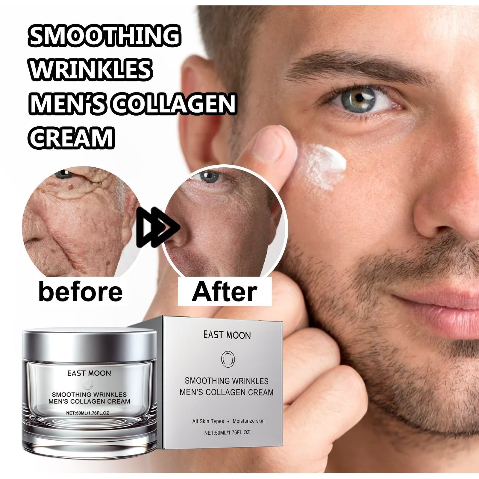 Men's Collagen Cream for Firming Skin, Anti-Aging, Hydrating, Wrinkle Reducer ,50ml