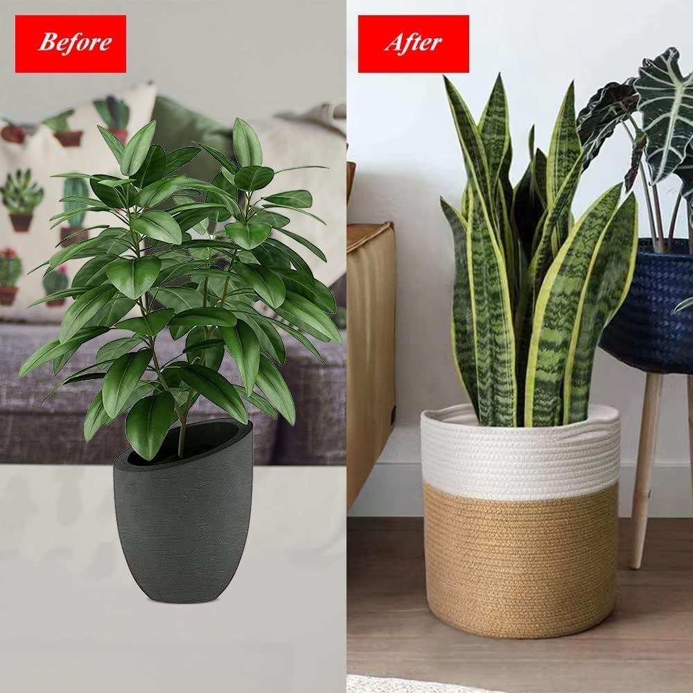 AIESY® Beautiful Jute Spliced Cotton Rope Plant Hanging Basket