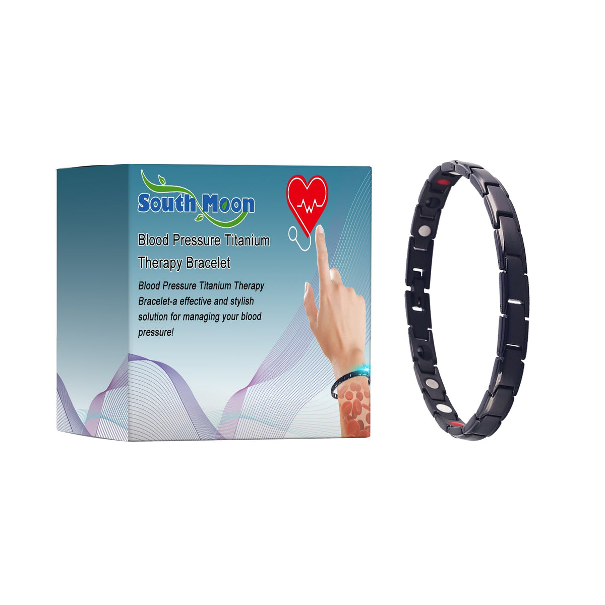 Blood Pressure Titanium Therapy Bracelet, Body Care, Stress Relief, Blood Sugar Balance ,1pcs