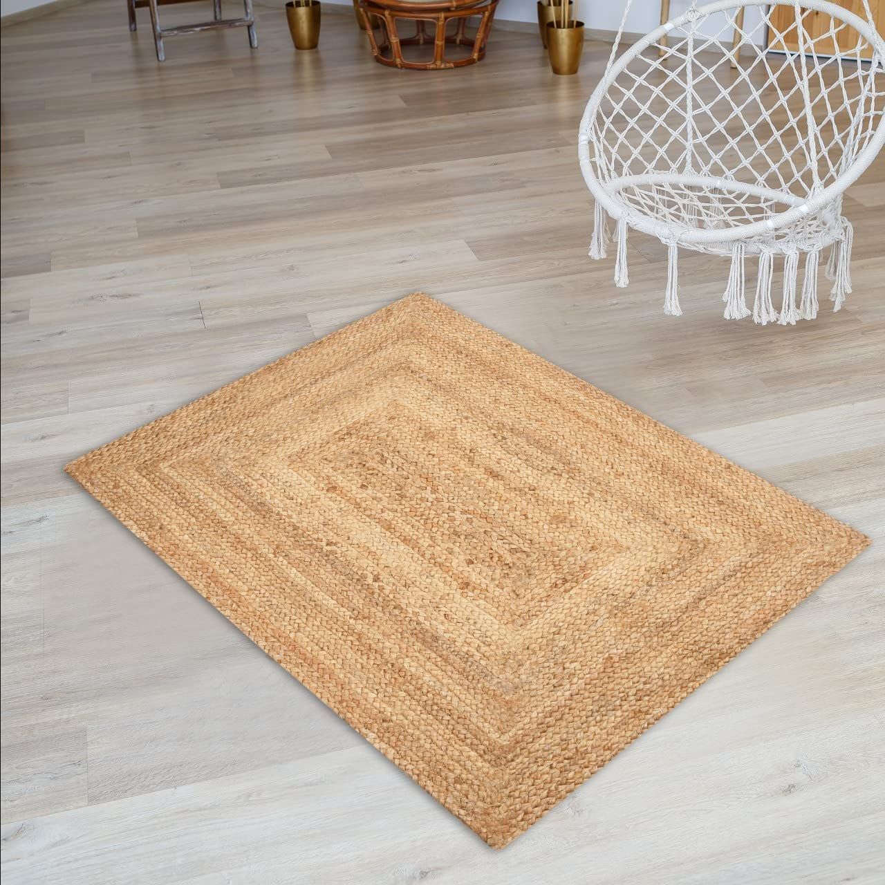 EX 100% Natural Jute Hand Woven Rug For Living Room