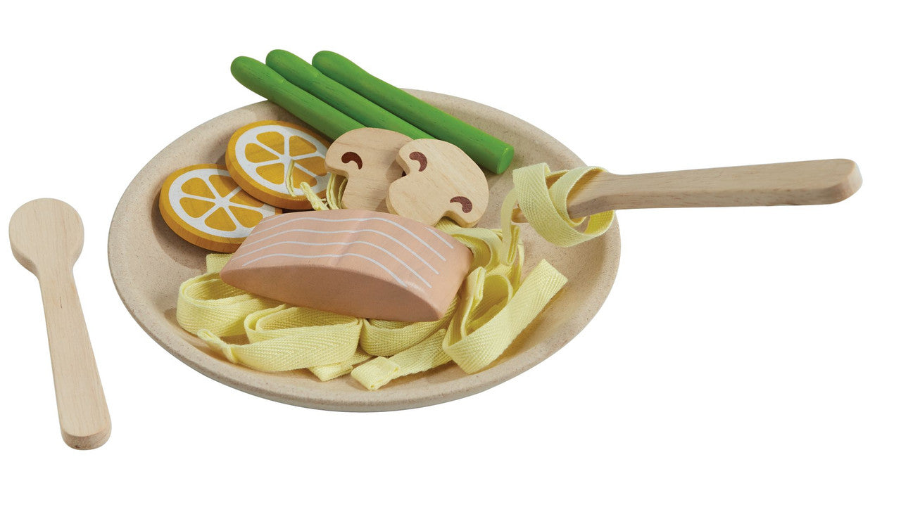 PlanToys Pasta Set — Wooden Pretend Play Food Set