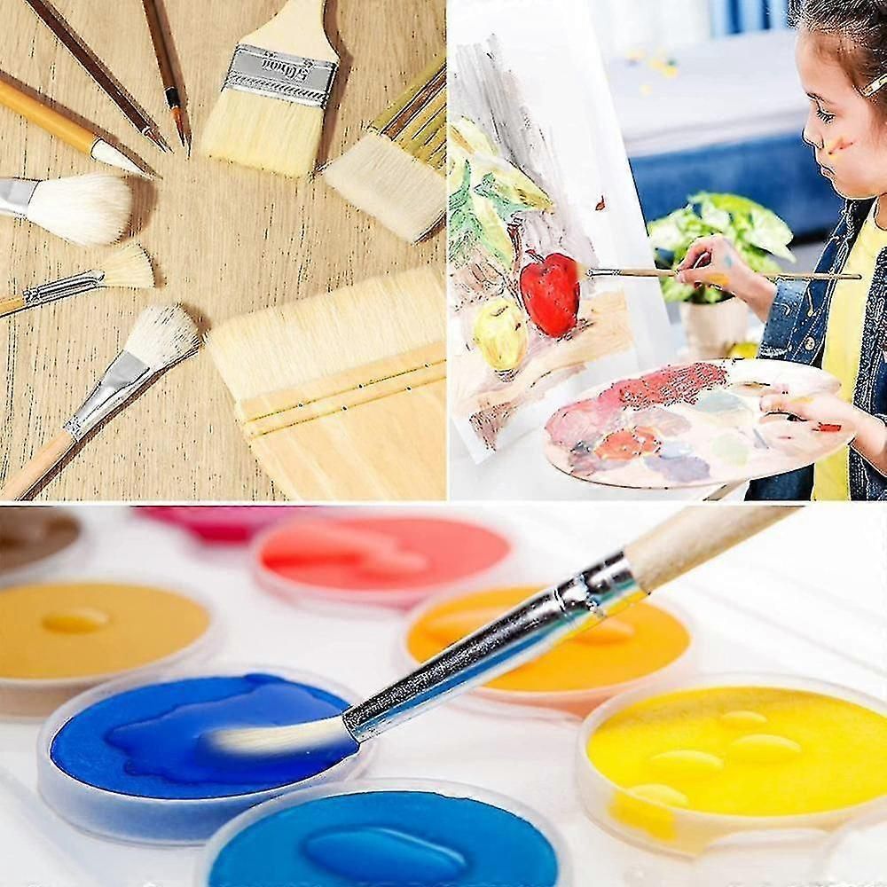 9 Pcs Paint Brushes Set Different Shapes Glaze Brushes For Pottery Acrylic Watercolor Ceramic For P