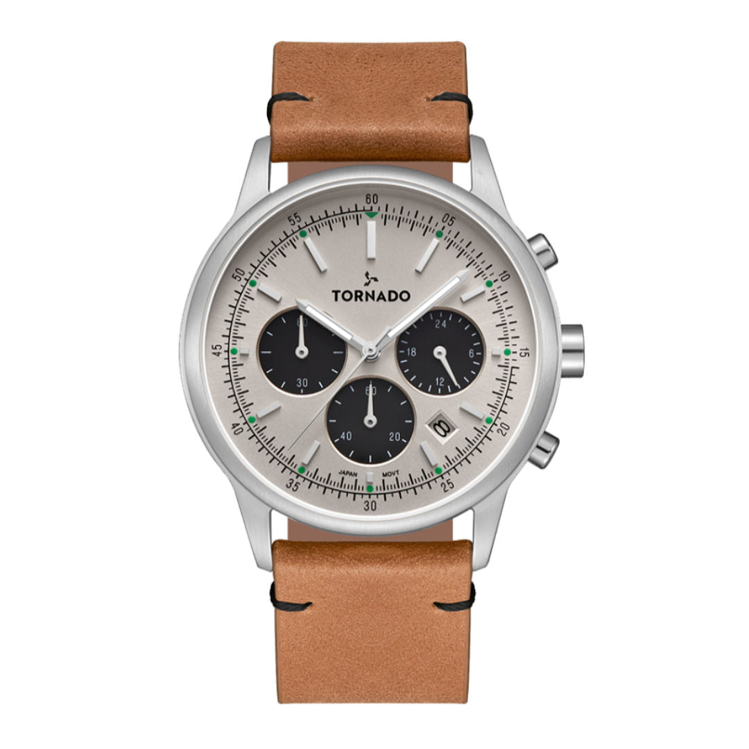 Tornado Men's Multi Function Ivory Dial Watch, T24108-Slei