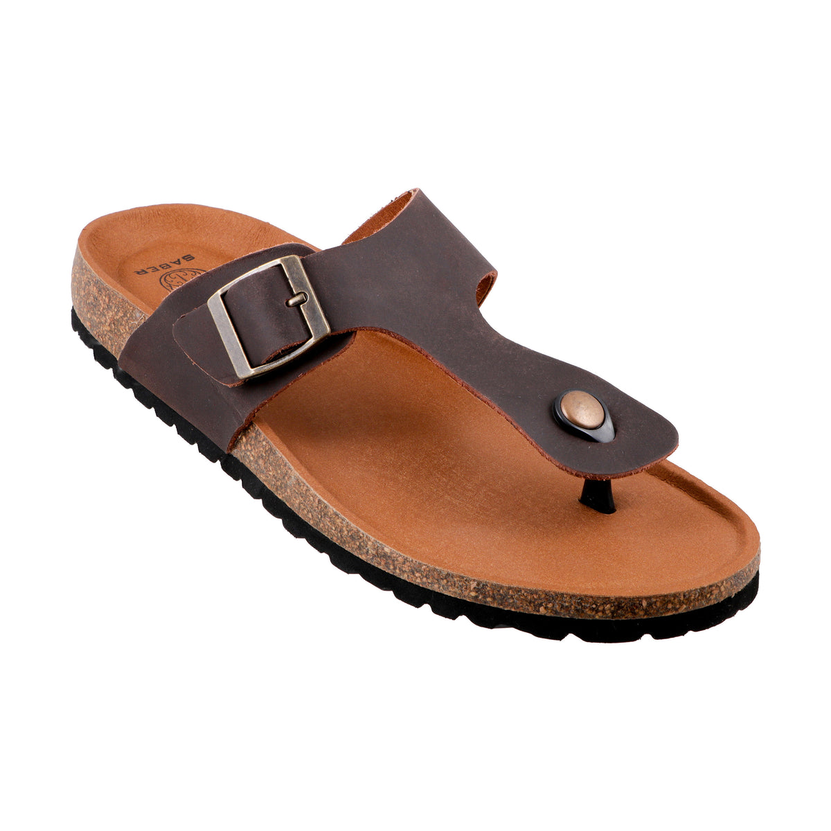 SABER BIRK -1 Men's Genuine Leather Sandals with Cork-Latex Footbed & EVA Sole