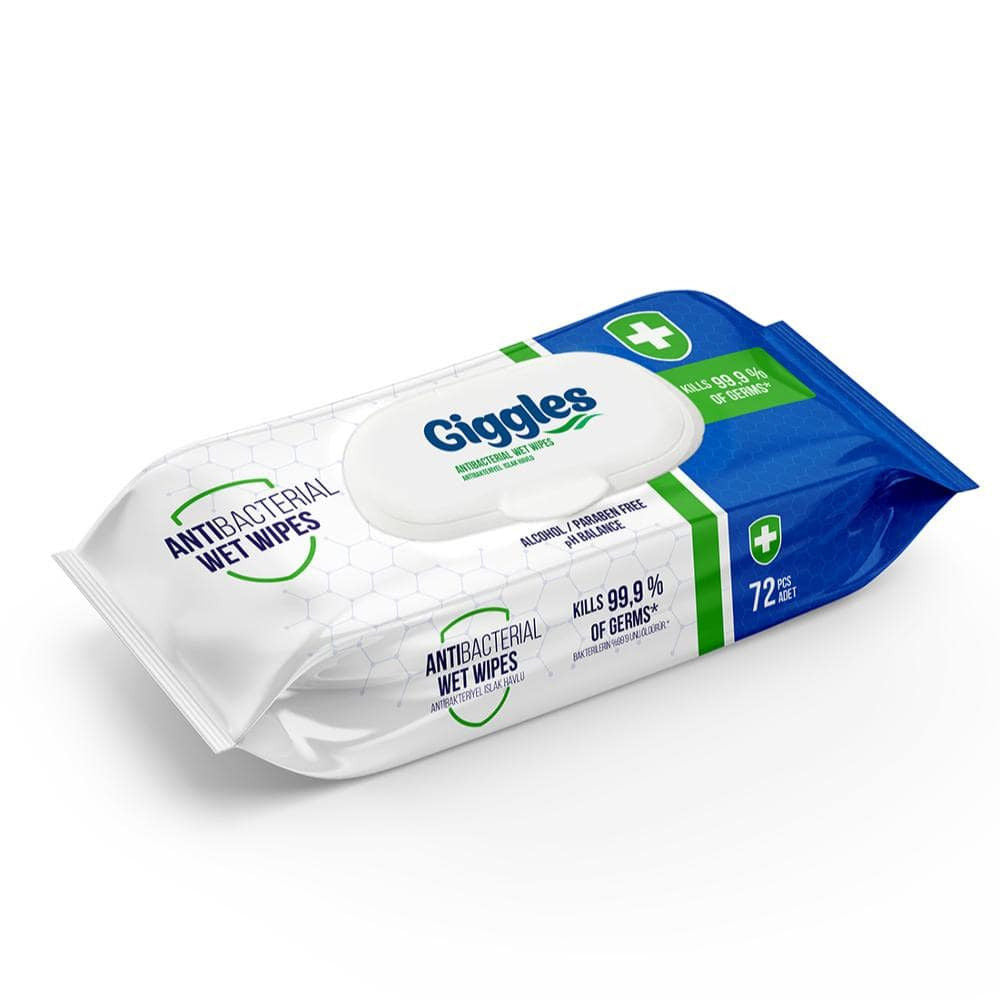 Giggles Antibacterial Wet Wipes, Pack of 72