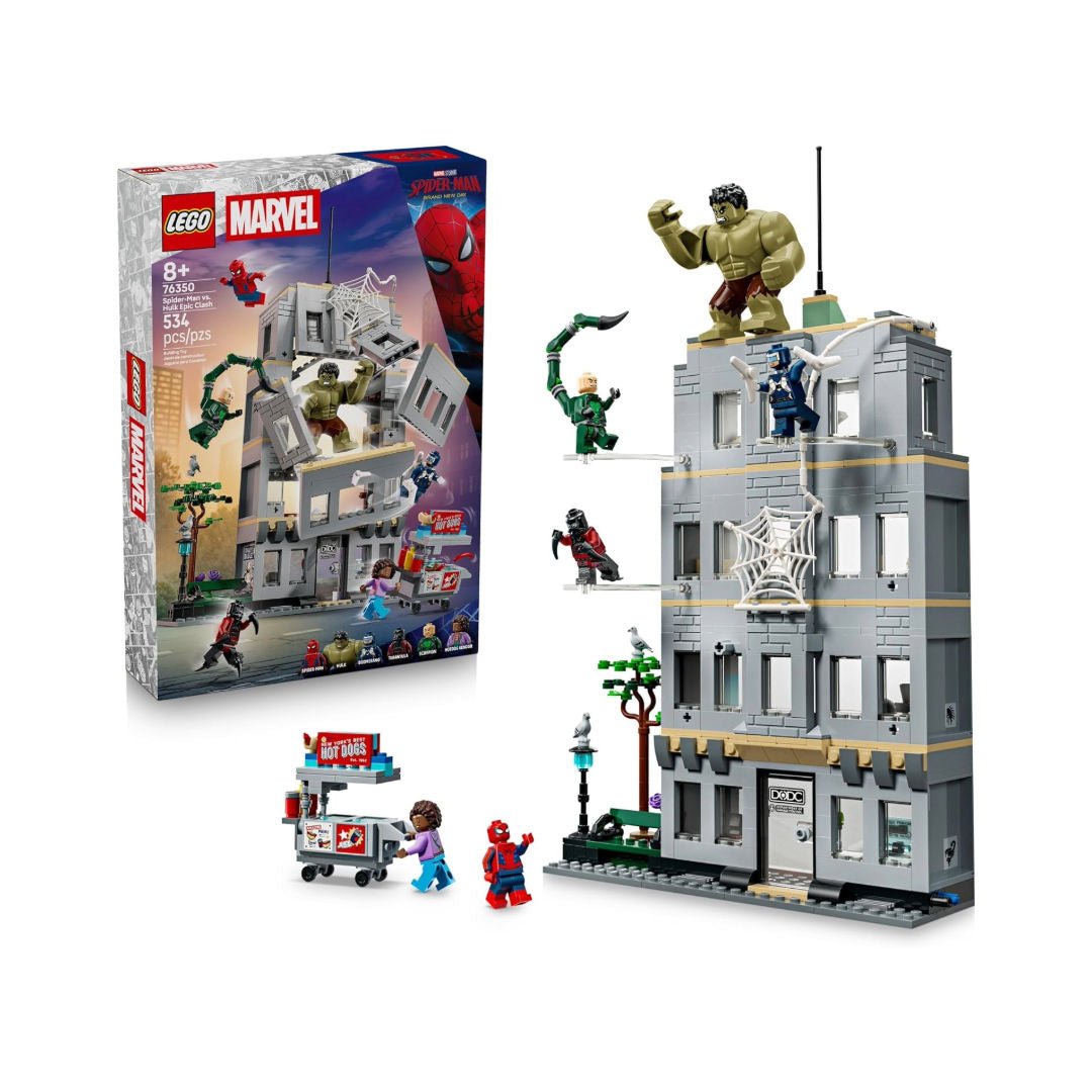 LEGO Marvel Spider-Man vs Hulk Epic Clash Building Set, 534 Pieces, For Age 8+ Years