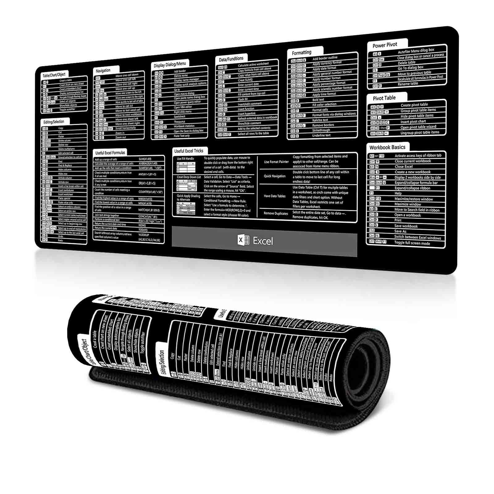 Keyboard Shortcut Desk Mat Mouse Pad 300x700x2mm