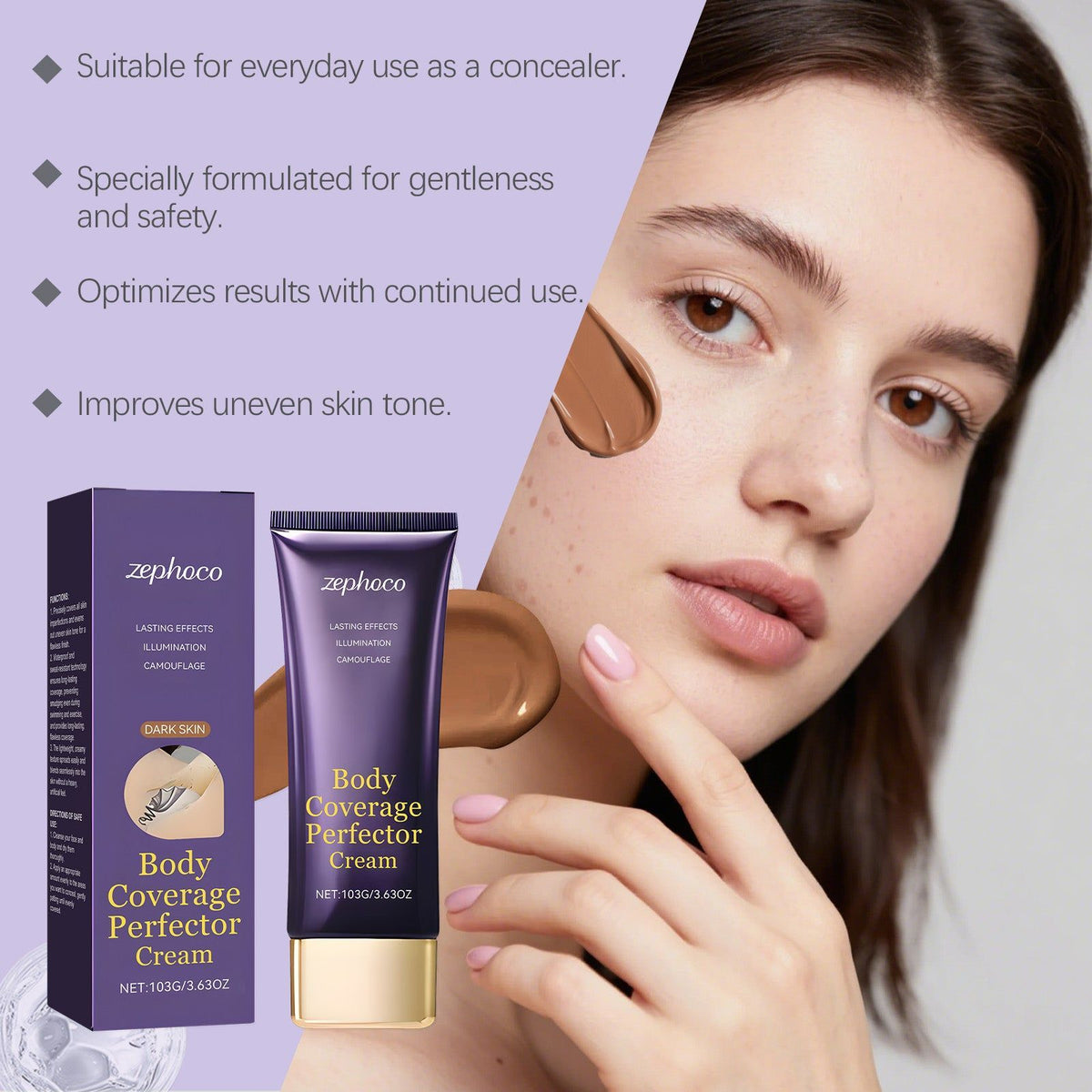 Body Concealer, Flawless Skin Cover, Waterproof, Natural, Long-lasting ,103g