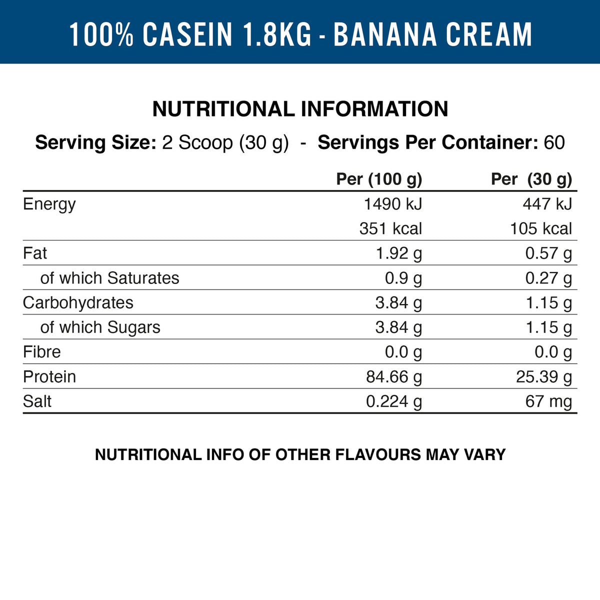 AN 100% CASEIN 1.8KG Chocolate