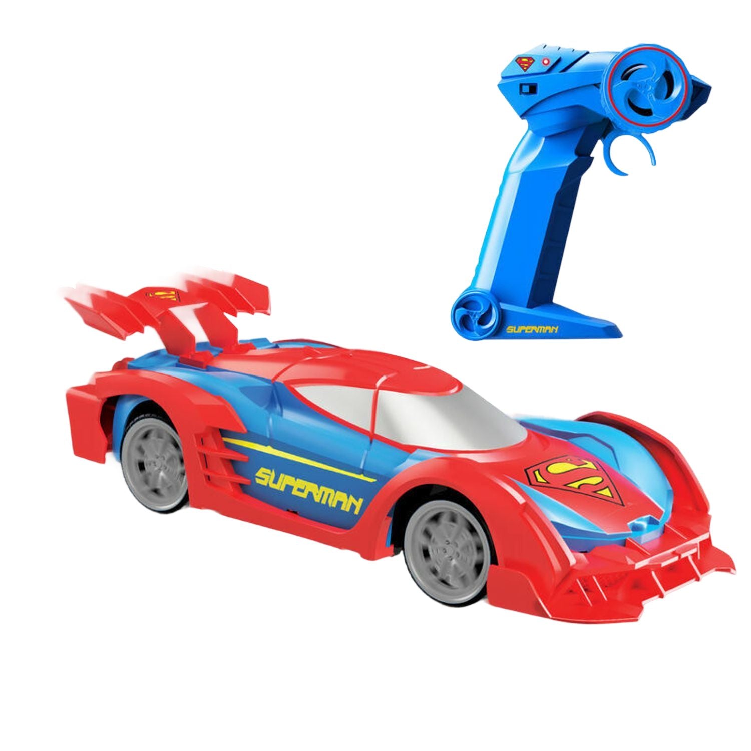 Bladez Toyz DC Superman Superman RC Armoured Racer Car 1:20, Red/Blue, 3+ years