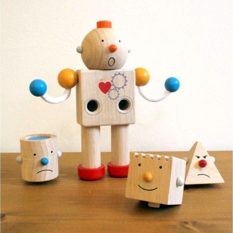 PlanToys Build-A-Robot — Wooden Robot Building Toy