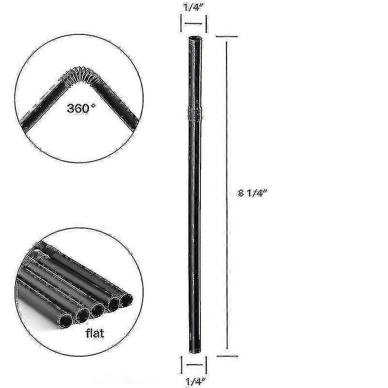 500/200/100pcs Flexible Bendy Black Drinking Straws Plastic Disposable Straws zxin