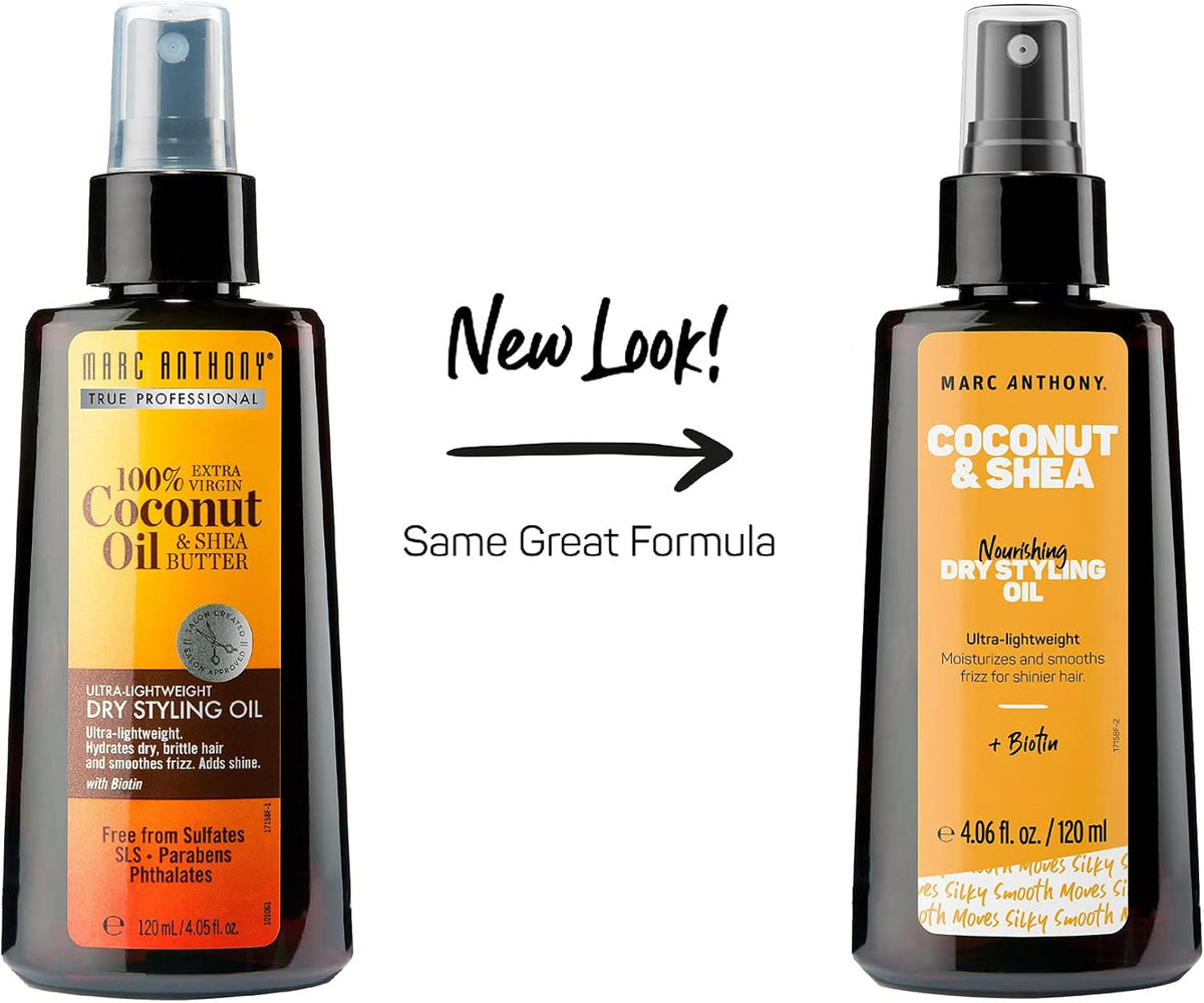 Marc Anthony 100% Extra Virgin Coconut Oil & Shea Butter Dry Styling Oil, 120 Ml