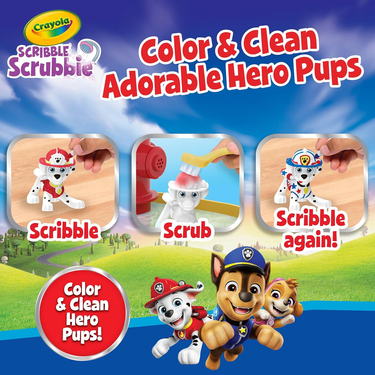 Crayola PAW PATROL Washimals Colour & Wash Hero Pups Activity Set, 5 Pups
