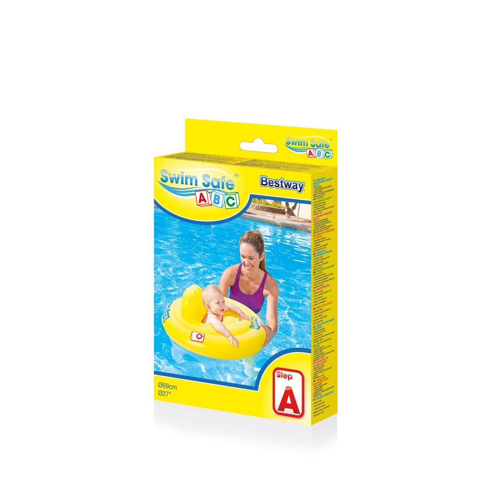 Bestway Swim Safe ABC Step A Baby Inflatable Swim Seat, 69cm, 0 Months to 1 Year