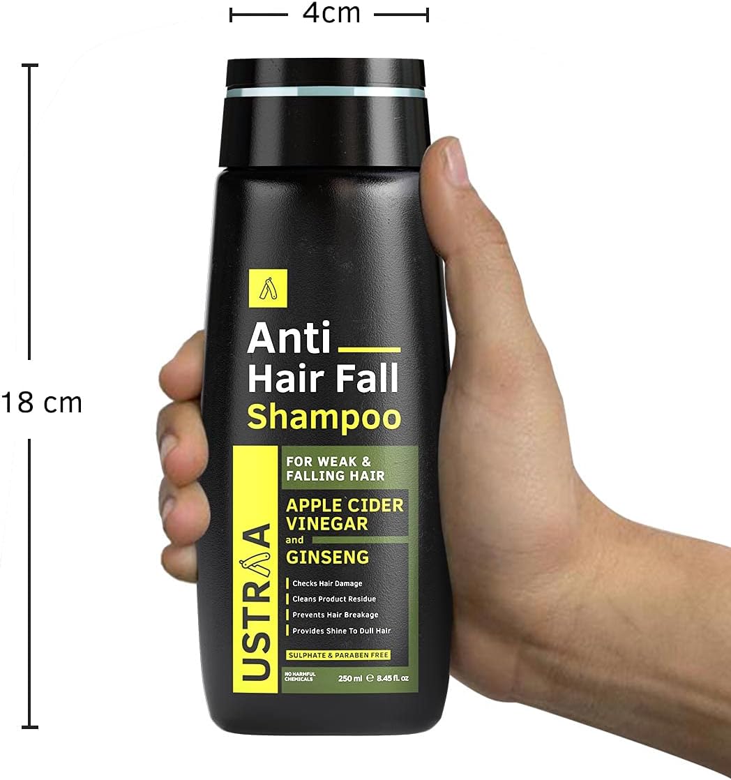 USTRAA Anti-Hair Fall Shampoo APPLE CIDER VINEGAR and GINSENG 250 ml