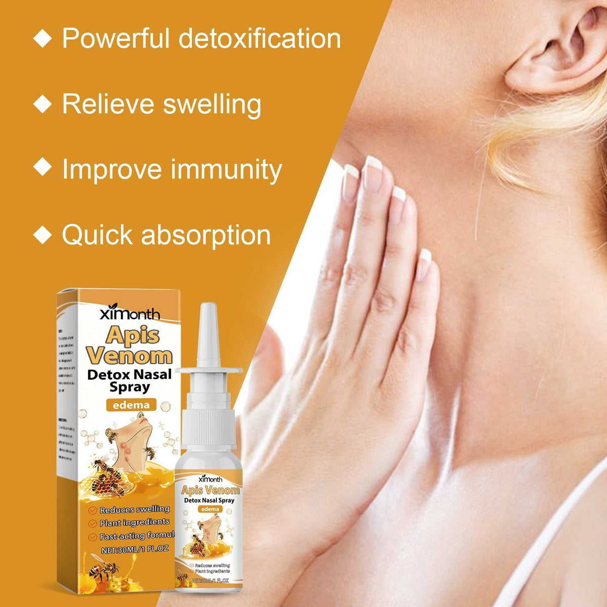 Bee Venom Nasal Spray, Natural Body Care, Relieve Discomfort, Boost Immunity ,30ml
