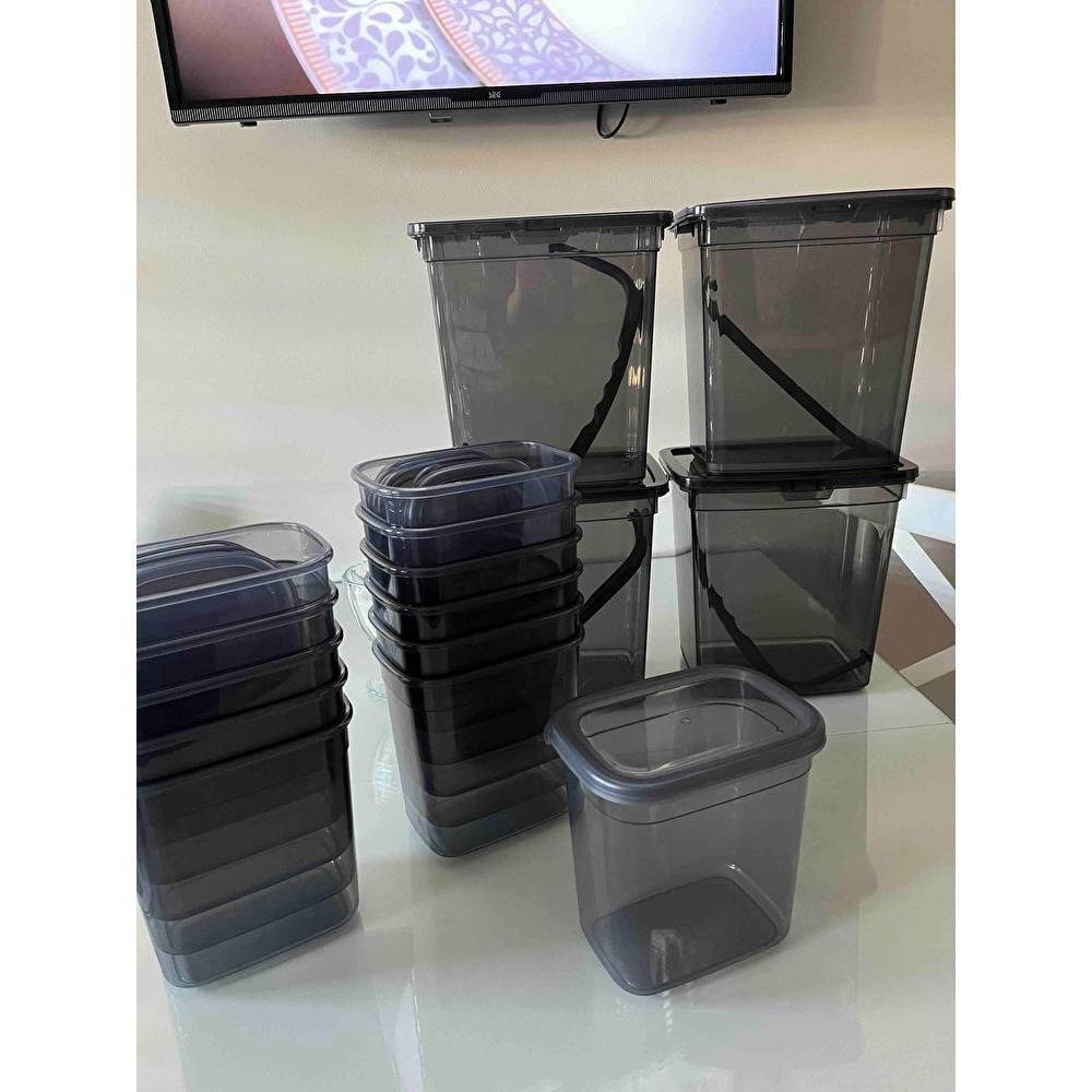 Food Storage Container Rectangular 2000 ml 12 Pcs With Label