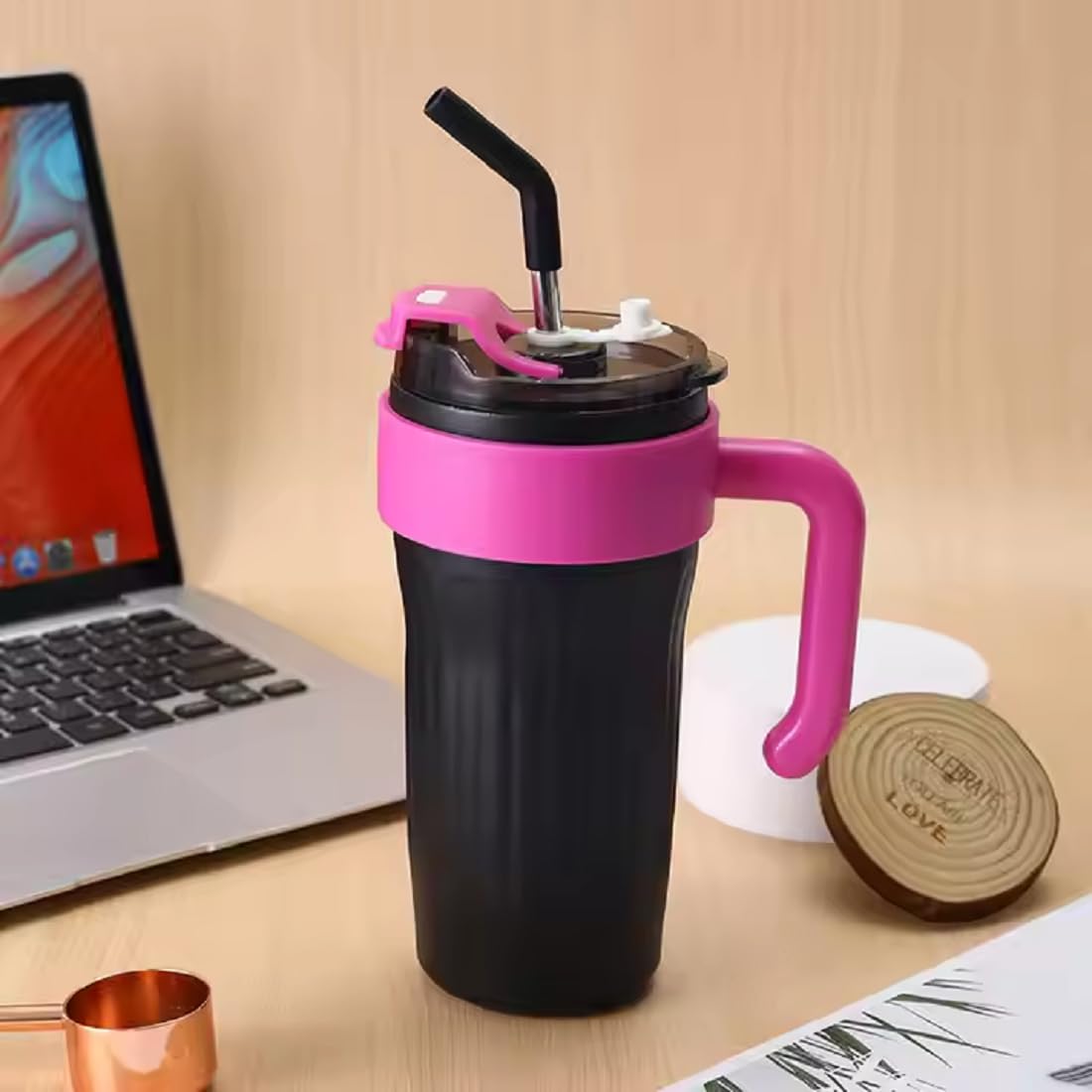 Twisoo Stainless Steel Water Cup,  Large Capacity, Insulated & Leakproof Tumbler, 860ml