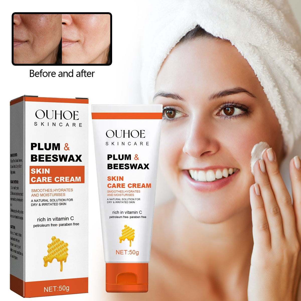 Ultimate Beeswax Skin Care Cream, Moisturizes, Relieves Dry, Sunburn, Insect Bites ,50g
