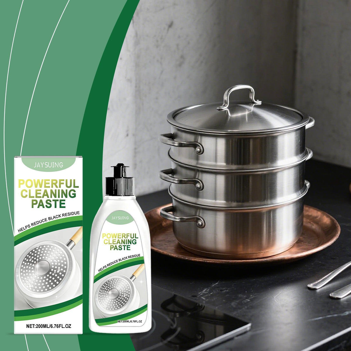 Cookware Cleaning Supplies, Stubborn Stain Remover, Grease Dissolver, Eco-Friendly, Powerful Kitchen Cleaner ,200ml