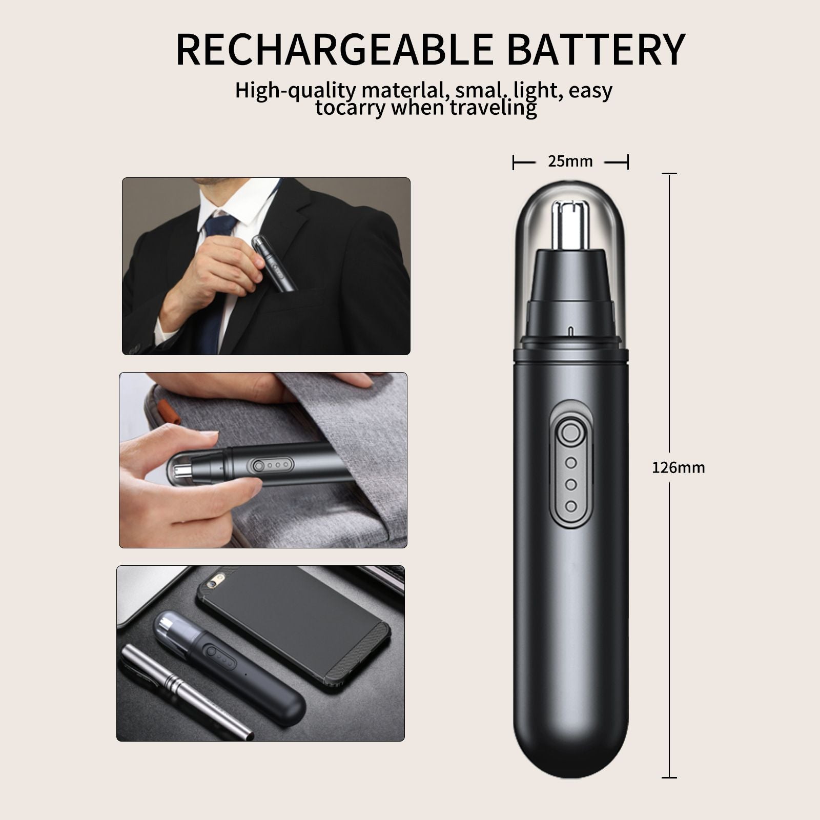 2-in-1 USB Rechargeable Nose Hair Trimmer