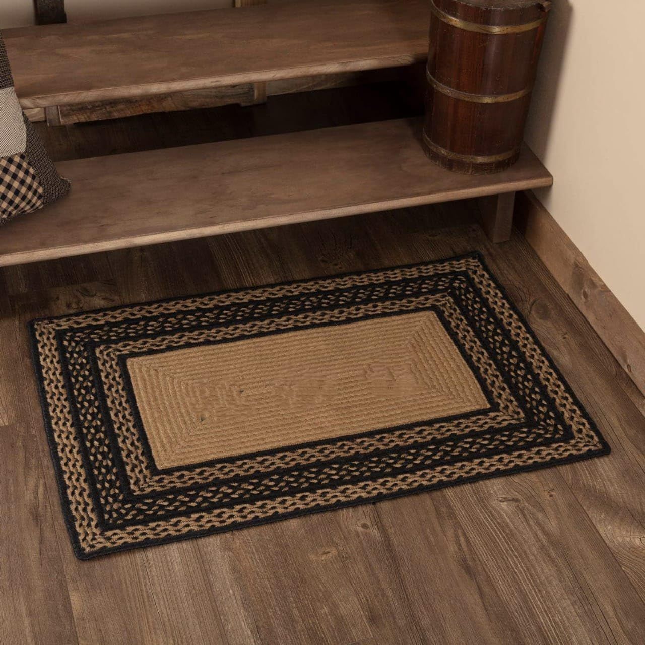 AIESY® Beautiful Reversible Braided Farmhouse Area Checkered Rug