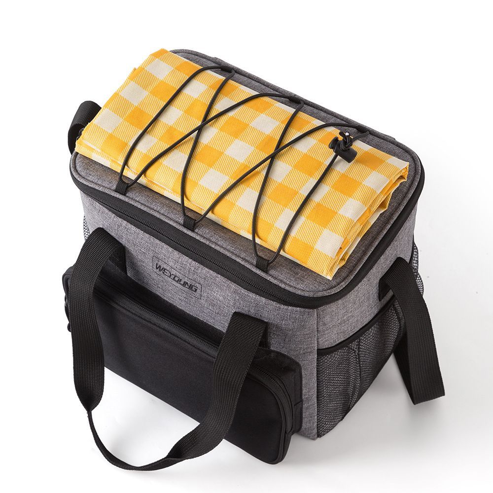 Large Capacity Insulated Cooler Bag Portable Thermal Food Storage Tote for Camping and Outdoor Use