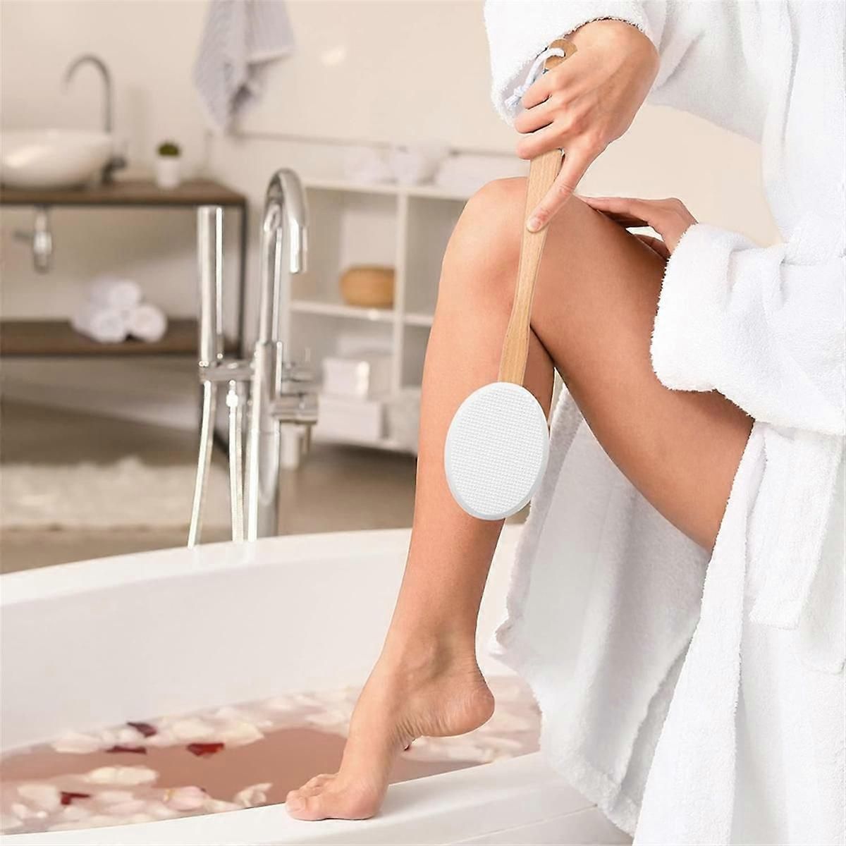 Long Handle Back Lotion Applicator with 4 Replaceable Pads
