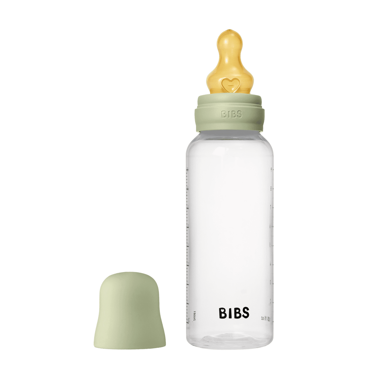 BIBS Baby Bottle with Round Latex Nipple – 270 ml Medium Flow | Sage