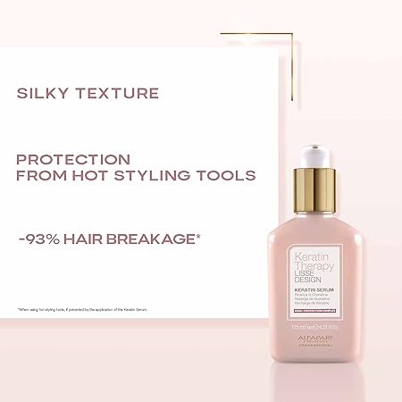 Alfaparf Milano Keratin Therapy Lisse Design Keratin Serum - Maintains and Enhances Salon Keratin Hair Treatments - Adds Shine, Protects, Smooths, Tames, and Defines - 4.23 Fl. Oz.