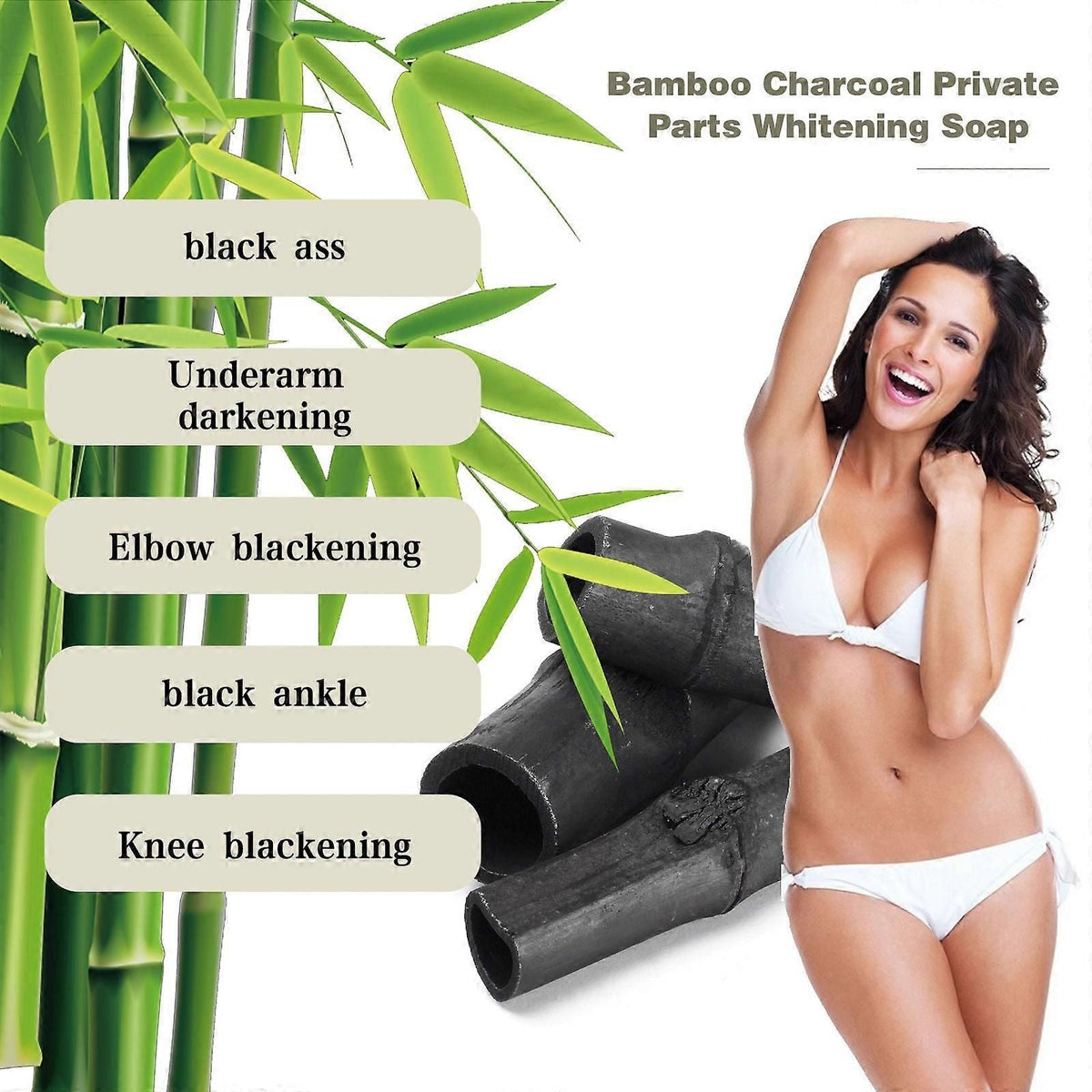 100g Bamboo Charcoal Soap for Underarm Deodorizing and Brightening