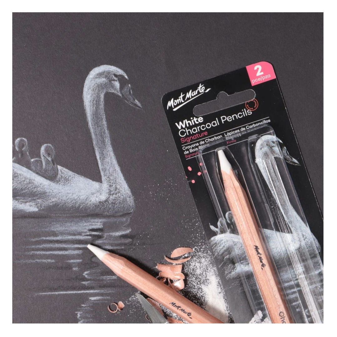 Mont Marte White Charcoal Pencils, 2-Pieces, MPN0097 P24-509