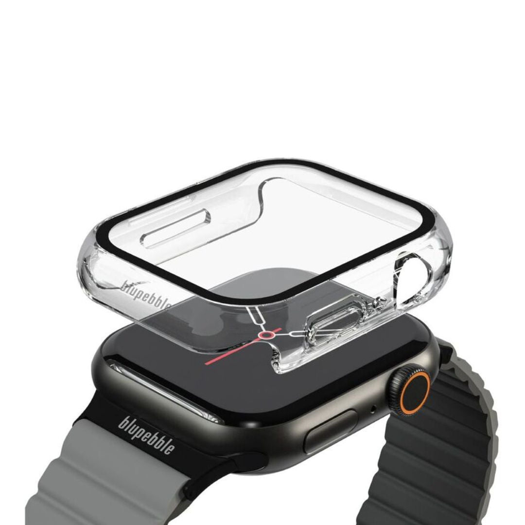 Blupebble Rock Shield Slim Armour with Glass Shield for Apple Watch, Clear