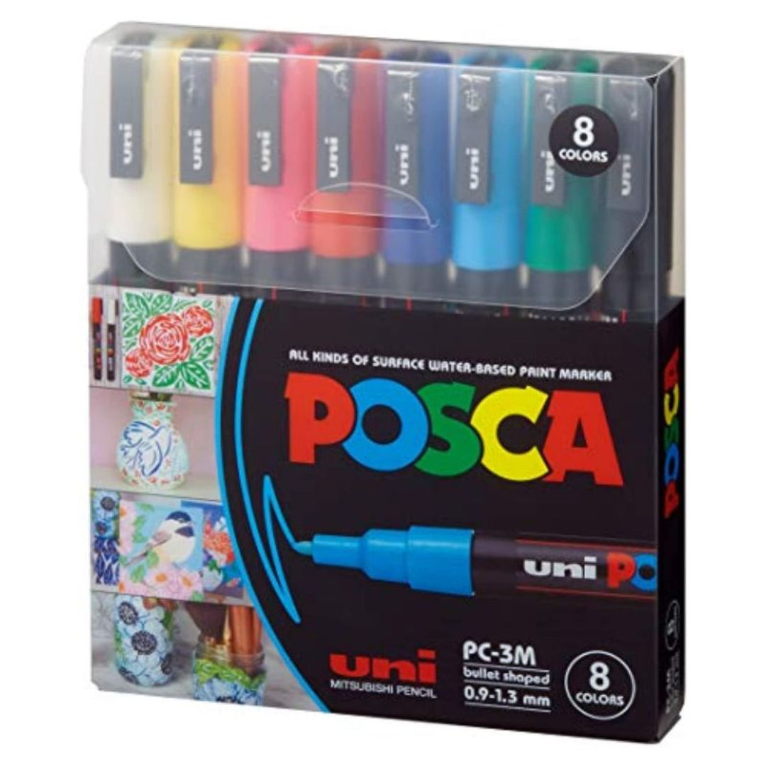 Uni-ball Posca Bullet Markers, 0.9–1.3mm, PC-3M, 8 pieces