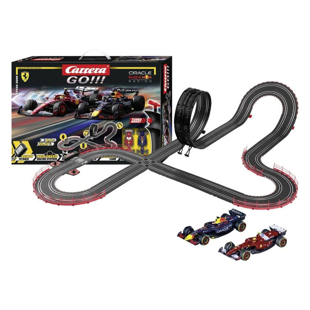 Carrera GO!!! Oracle Red Bull Speed Zone Racing Slot Cars Racing Track Set, 6.3m
