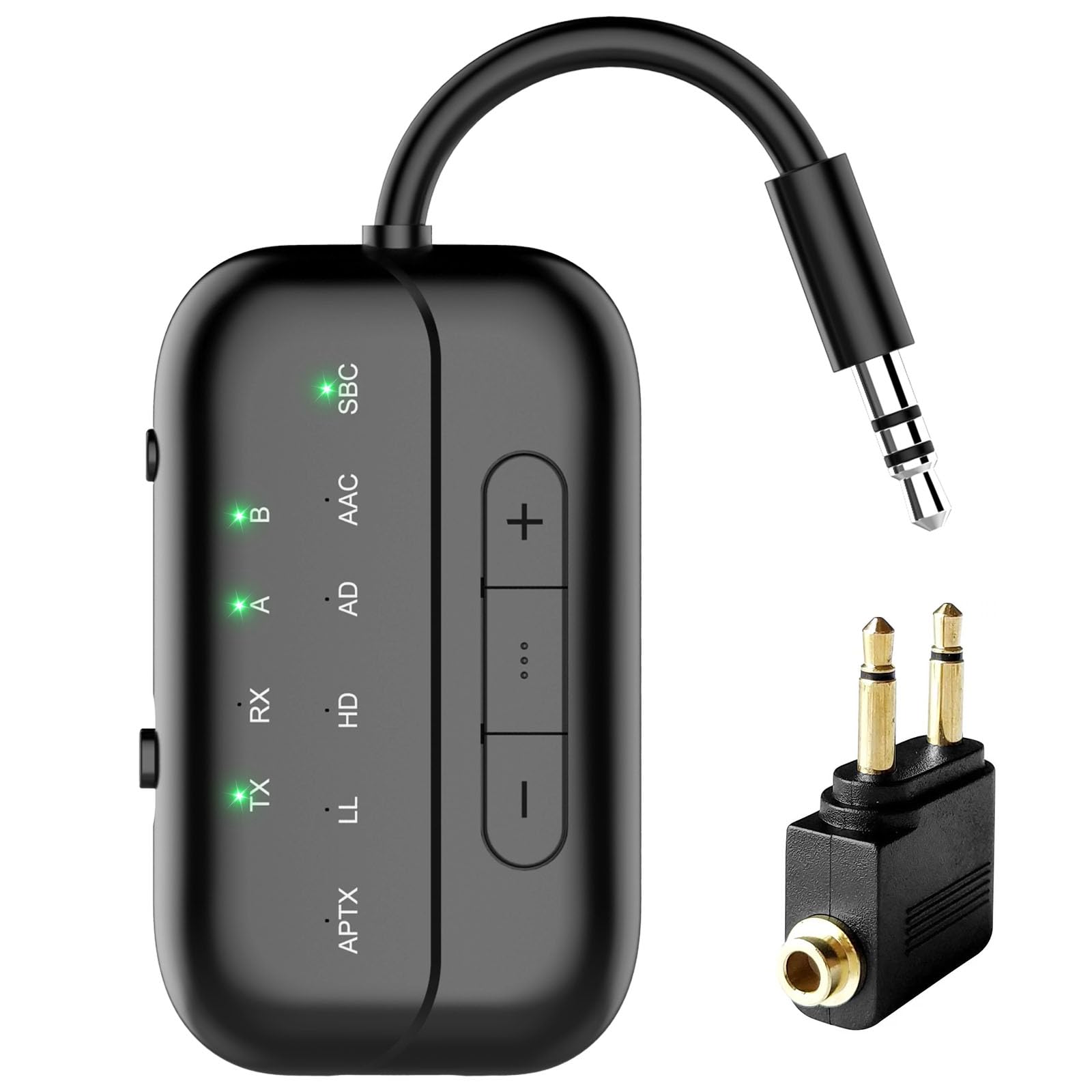 Blupebble AirLync Bluetooth Airplane Adapter-Black