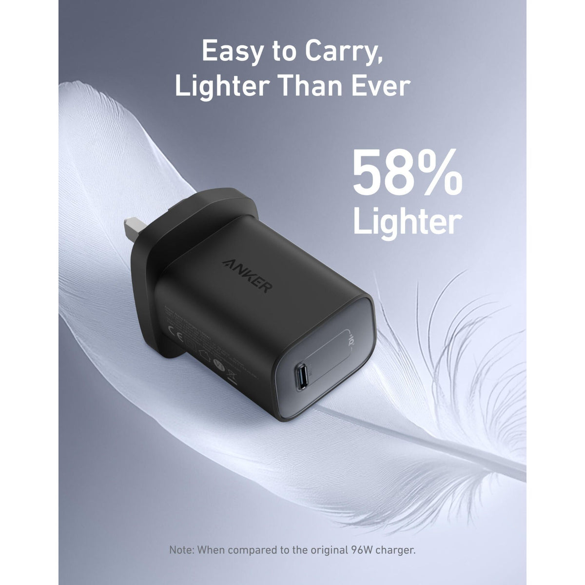Anker 100W Nano Charger with 6ft USB-C Cable, PD Fast Charging, Compact UK Plug, B2679K11