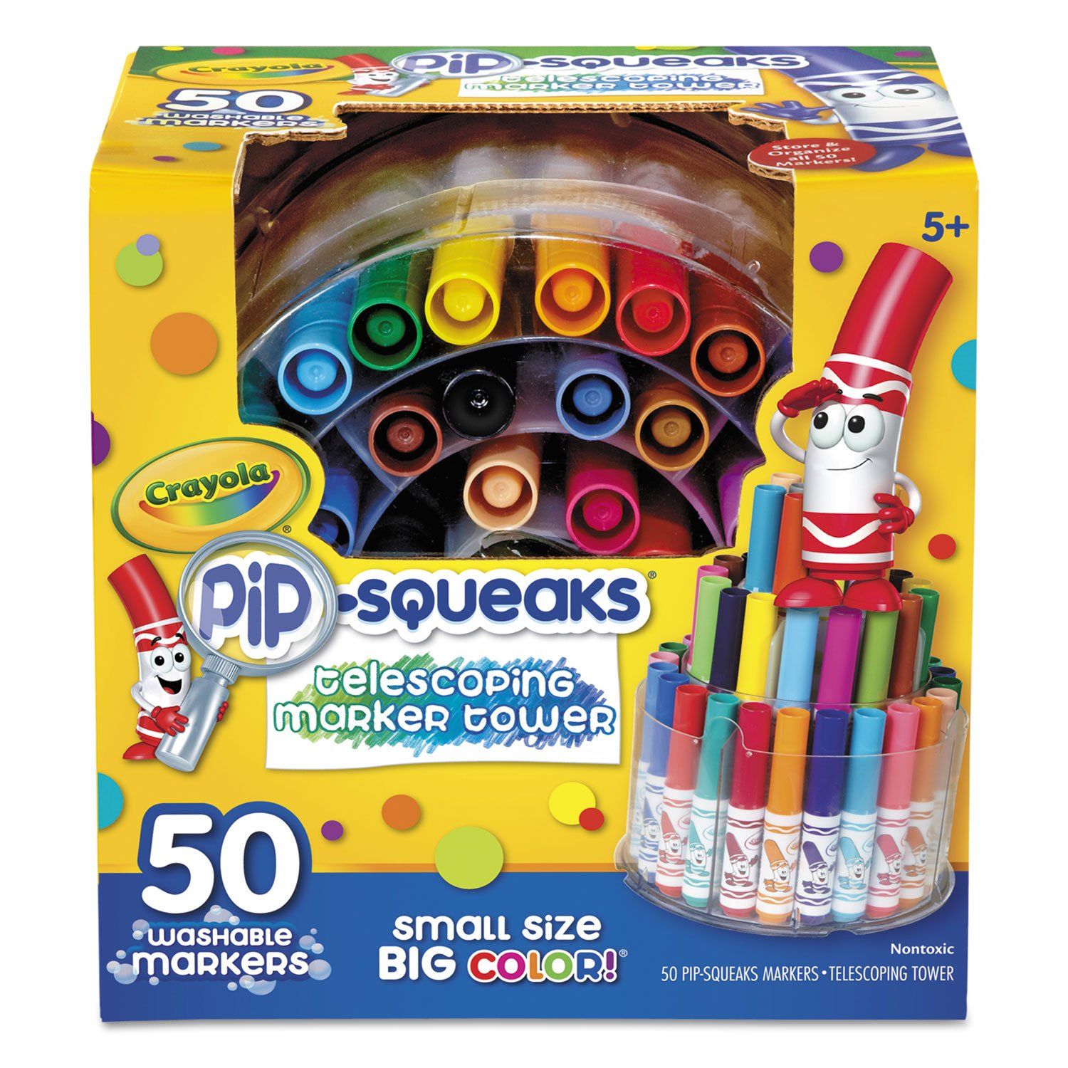 Crayola PiP-SQUEAKS Telescoping Marker Tower Set, 50 Pieces