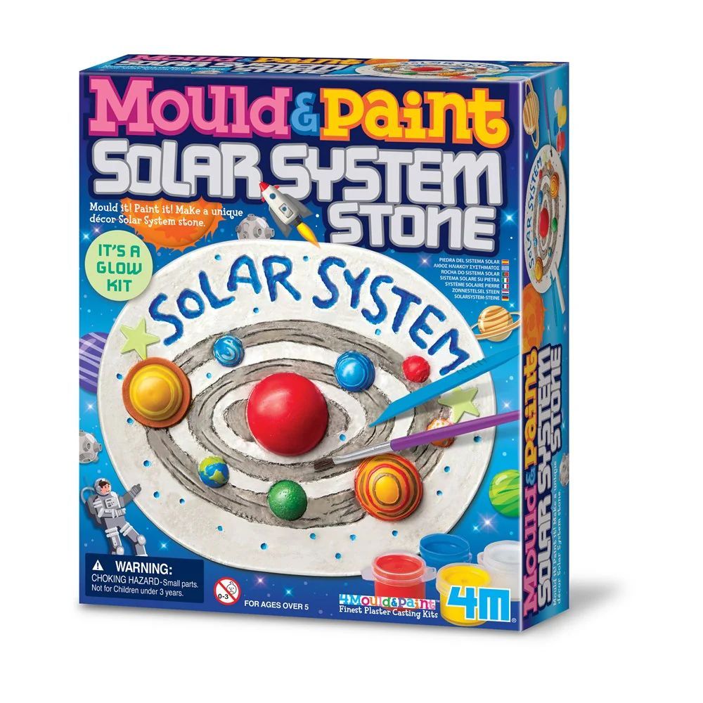 4M Mould & Paint Solar System Glow-In-The-Dark Craft Kit, 18.5x15.2cm, 5+ Years