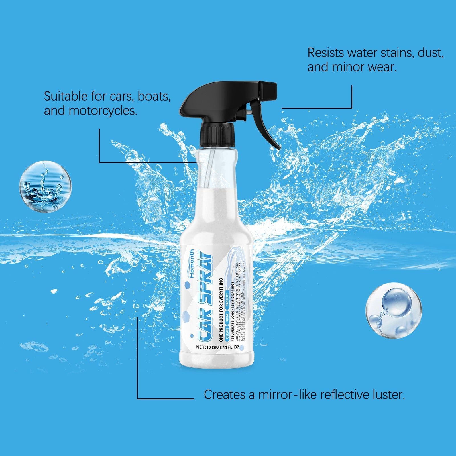Coating Spray, Long-Lasting Car Paint Protection, Gloss & Scratch Resistance ,1set