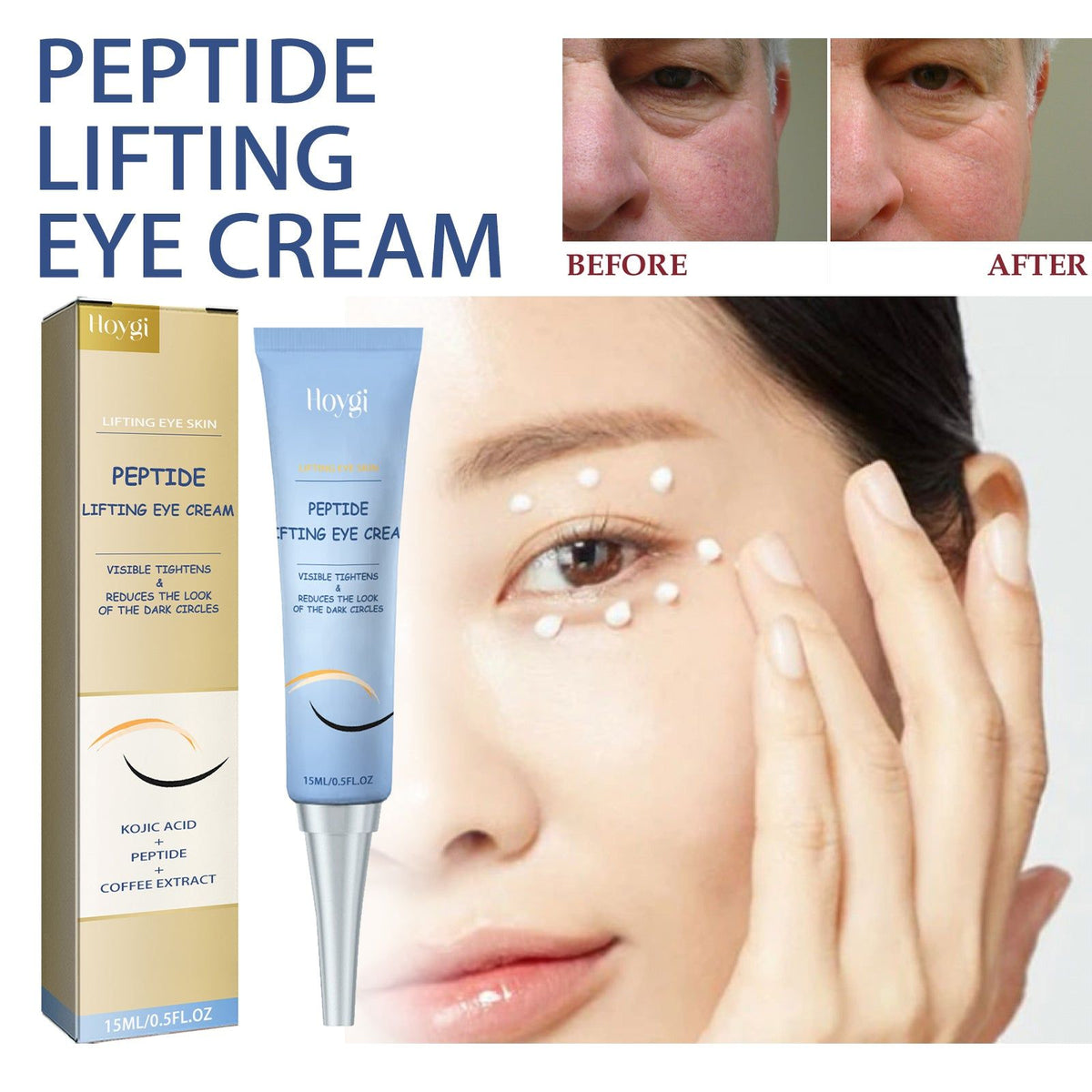 Revitalize Your Eyes with Peptide Lifting Eye Cream, Reduce Fine Lines, Dark Circles, and Boost Skin Elasticity ,15ml