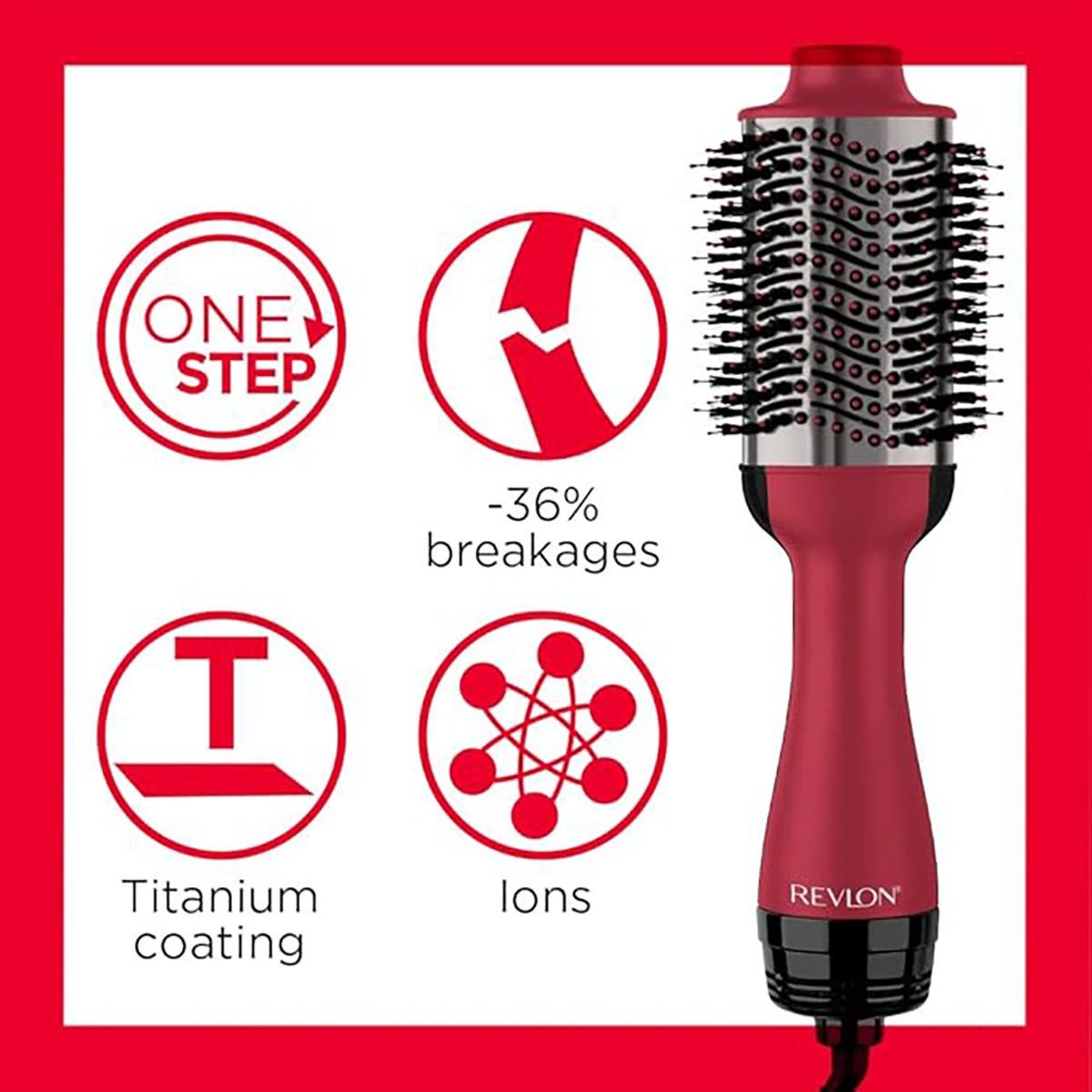 Revlon Electrical One-Step Hair Dryer & Volumizer, Titanium Coating