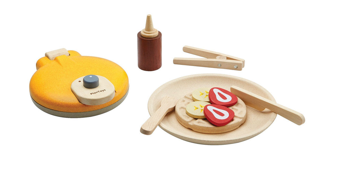 PlanToys Waffle Set — Wooden Pretend Play Food Set