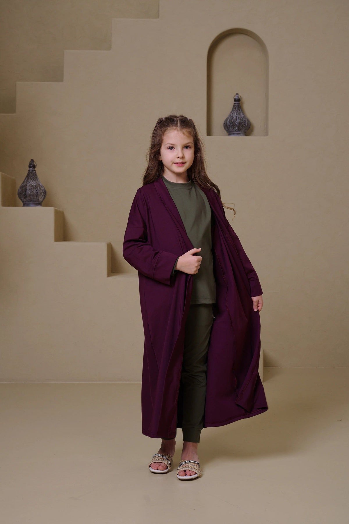 MULU Classic Kids Abaya - Maroon