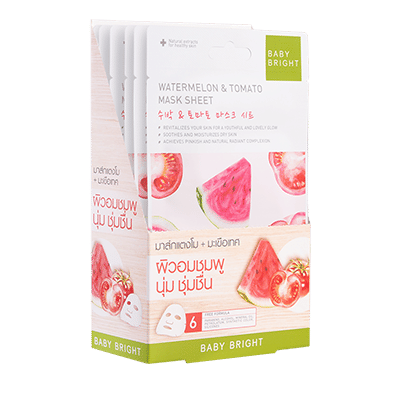 WATERMELON & TOMATO ESSENCE MASK SHEET 20G BABY BRIGHT (F)