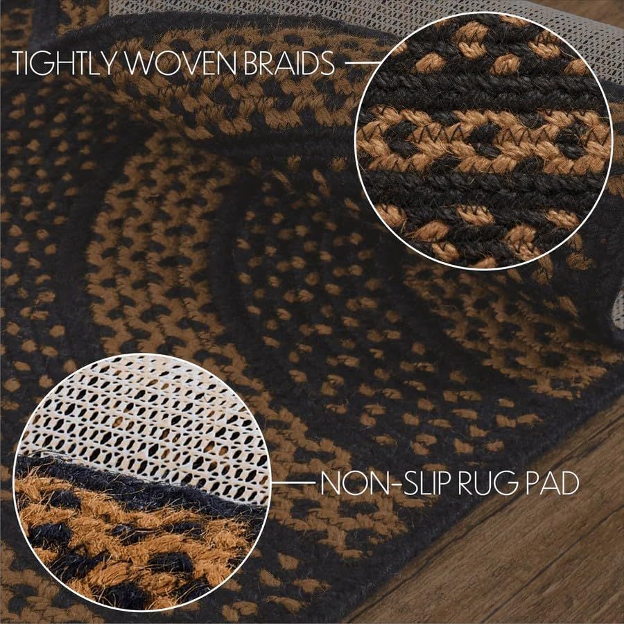 AIESY®  Beautiful U-shape Reversible Braided Stars Rug